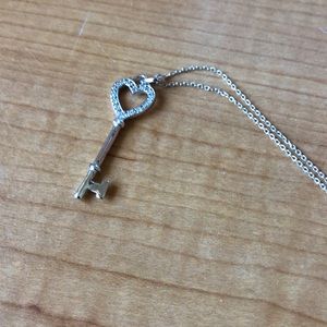 Sweet Key To Your Heart Silver Tone Necklace - Love